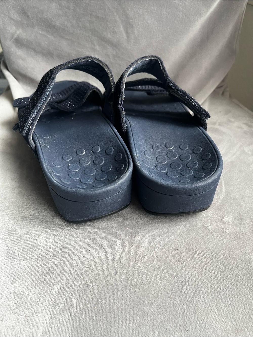 Vionic Black Crystal-Strap Slide Sandals adjustable - Picture 3 of 5